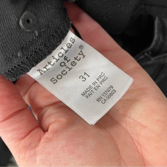 Articles of Society Black Acid Wash Dylan Slim Jeans Womens 31 Denim Zip Fly - Picture 11 of 11